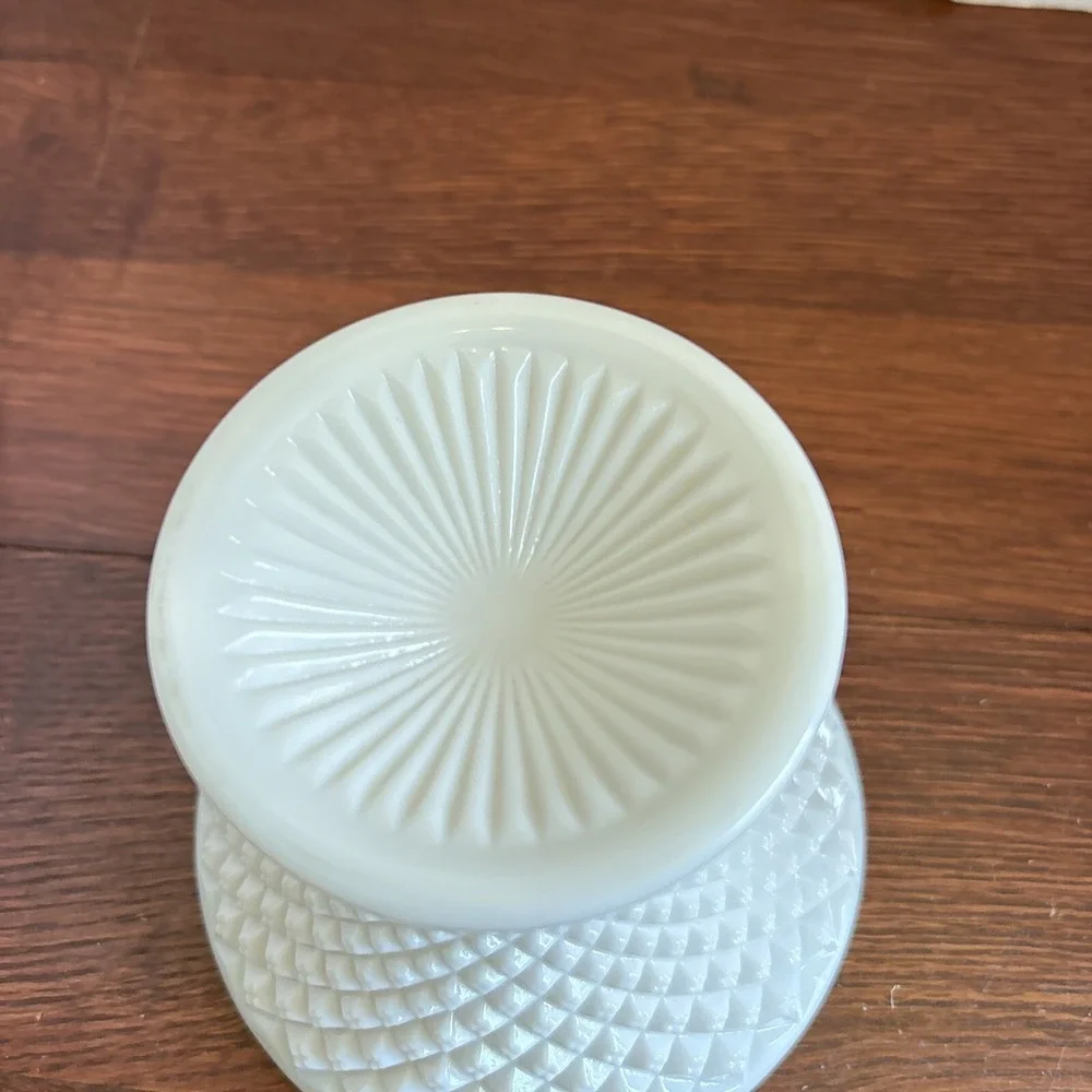 Vintage‎ Milk Glass Candy Dish Westmoreland English Hobnail Pattern